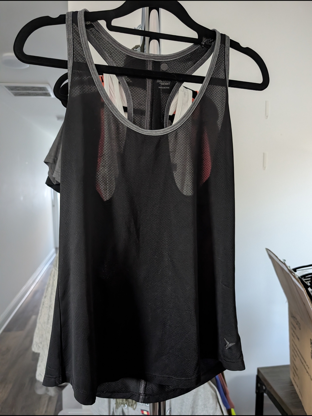 Black Athletic Mesh Tank Top